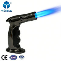 Briquet torche YIZHENG à flamme bleue, en métal, au gaz butane, pour cigarettes et cigares, personnalisable avec logo, vente en gros