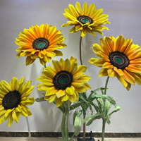 Tournesols géants étanches personnalisés, grands arrangements floraux artificiels en EVA pour mariage, décoration d'affichage en extérieur pour événement et fête