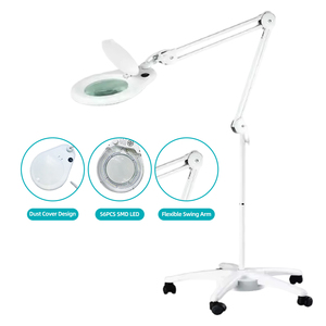 <span class=keywords><strong>Loupe</strong></span> LED <span class=keywords><strong>sur</strong></span> pied réglable avec base roulante pour esthéticienne, lampe grossissante mobile pour salon de beauté - Product Image 1