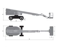 Plateforme élévatrice mobile CE à flèche télescopique/articulée hydraulique, 4 roues motrices, pour travaux en hauteur