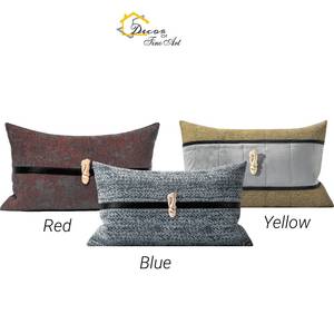 Housse de <span class=keywords><strong>coussin</strong></span> Jacquard rayé de luxe intérieur bleu rouge coussins housses de <span class=keywords><strong>coussin</strong></span> <span class=keywords><strong>avec</strong></span> <span class=keywords><strong>visage</strong></span> <span class=keywords><strong>abstrait</strong></span> pour housse de <span class=keywords><strong>coussin</strong></span> de canapé - Product Image 2