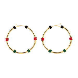 Orecchini a Cerchio in Acciaio Inossidabile Placcato Oro Z, Stile Bohémien Unisex, Design Rotondo 30mm - Product Image 1