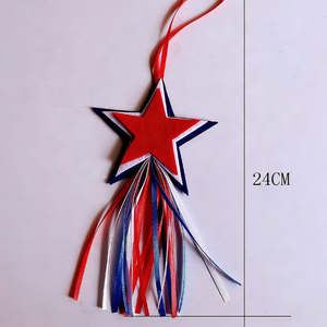 Decorazioni per il 4 Luglio, Ornamenti Patriottici Rossi Bianchi e Blu, <span class=keywords><strong>Stelle</strong></span> Appese per Festa dell'Indipendenza USA, Decorazioni con Nappe a Stella - Product Image 2