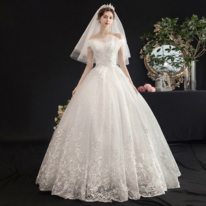 Vestido de Novia de Gala con Hombros Descubiertos, Corte Imperio, Escote Corazón, Encaje Bordado, Malla, Largo hasta el Suelo, Estilo Vintage - Product Image 3