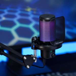 Microphone de jeu FEELWORLD VM1 avec bouton de sourdine, micro USB de studio pour diffusion en direct sur Twitch, réduction sur les commandes en gros - Product Image 5