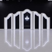Décor de scène de mariage personnalisé en acrylique avec éclairage LED, ailes d'ange, support de toile de fond arqué, décoration murale pour scène d'événement