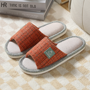 Pantofole <span class=keywords><strong>in</strong></span> Lino per Tutte le Stagioni, Antiscivolo e Resistenti all'Usura, Pantofole Insonorizzate <span class=keywords><strong>in</strong></span> Cotone e Lino per Pavimenti Interni - Product Image 5