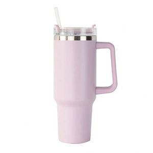 Vaso Térmico de Acero Inoxidable de 40oz con Asa, Diseño Portátil, Reutilizable, para Agua Fría, Café de Oficina, con Pajita - Product Image 2