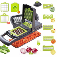 Mandoline manuelle multifonctionnelle, coupe-oignon, coupe-nourriture et coupe-légumes