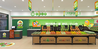 3-laags houten fruit- en groentepresentatie rekken voor supermarkten, fruit- en groentepresentatie rek, fruitpresentatie rekken