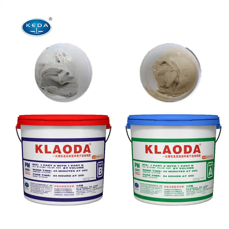 Keda Professionele 1L 5L 10L Slow Instelling Twee Component Graniet Epoxy Bonding Lijm Ab Lijm Voor Beton