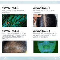 Machine d'analyseur de cuir chevelu de peau et de cheveux de balayage facial entier de technique d'AI avec la langue multi