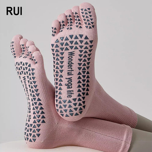 Calcetines de Yoga de Algodón de Alta Calidad RUIQUWIN para Mujer, Antideslizantes para Pilates, con Logotipo Personalizado, Transpirables, para Fitness - Product Image 1