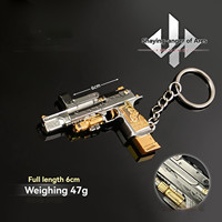 Porte-clés en alliage de zinc Delta Force HawkOps 6 cm Desert Eagle Ares' Wrath, pendentif en métal, porte-clés en forme de pistolet, cadeau de collection