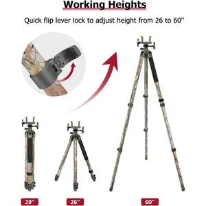 Trépied léger en aluminium Trakiom avec tête de serrage intégrée, support de serrage, niveau à bulle - Design camouflage flexible - Product Image 3