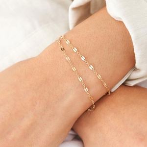 Trendy Anti Tarnish Wholesale Custom Brand logo 14k 18k PVD Gold Plated Stainless Steel Lip Chain <b>Bracelet</b> <b>for</b> Women <b>Men</b> - Product Image 1