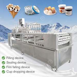 Machine de formage, de remplissage et de scellage automatique à double tête linéaire pour gobelets en plastique, pour yaourt, confiture, etc. - Product Image 5