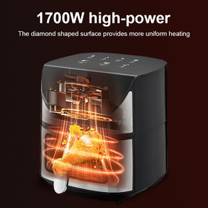 หม้อทอดไร้น้ำมัน 7 ลิตร 1700 วัตต์ สแตนเลส หม้อทอดไฟฟ้า ทอดอาหารโดยไม่ใช้น้ำมัน หม้อทอดดิจิตอล มีหน้าต่าง - Product Image 5