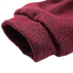 Men's Quarter-Zip Comfortable Printed Sweatshirt Set Maroon Black French Terry Casual Winter Wear Breathable Polyester Cotton - Product Image 4