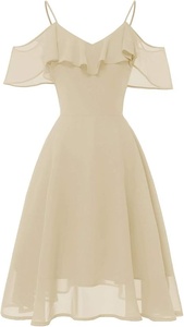 Gaun <span class=keywords><strong>Prom</strong></span> musim panas anak perempuan kustom gaun putri pantai punggung terbuka sifon siluet leher bulat - Product Image 3