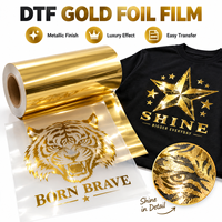 Film à Effet Spécial DTF, Film Holographique Doré Argenté, Paillettes Luminescentes, Film de Transfert Thermique pour T-shirts