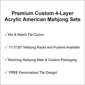 Juego de Fichas de Mahjong Americanas de 4 Capas, Personalizadas, en Color Verde Esmeralda, Negro, Rosa, Azul, Verde Tortuga, Morado Perlado, para Viaje - Product Image 6