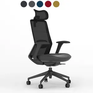 홈 하이 백 메쉬 회전 컴퓨터 책상 보스 의자 머리 받침대가있는 고급 인체 공학적 경영진 상업용 절강 사무실 의자