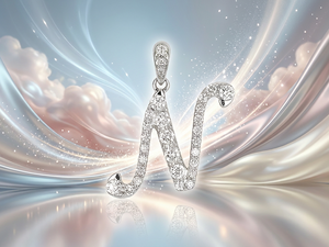 Colgante de Oro de 18K con Diamante Natural y Letra Inicial N, Joyería Personalizada Atemporal, Collares con Colgante Fino - Product Image 4