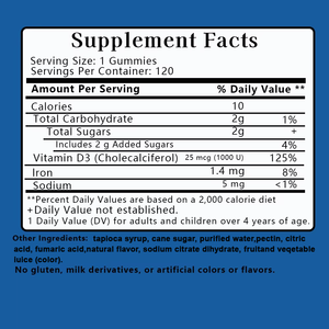 Gomitas de Vitamina D3 de Marca Privada para Huesos Saludables, Mejoran el Sistema Inmunológico, Suplemento de Vitamina D3 de 25mcg - Product Image 2