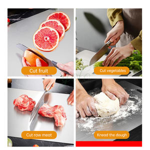 Tabla de cortar de titanio rectangular de acero inoxidable de alta calidad de doble cara ecológica Tabla de cortar para cocina Fácil de limpiar - Product Image 4