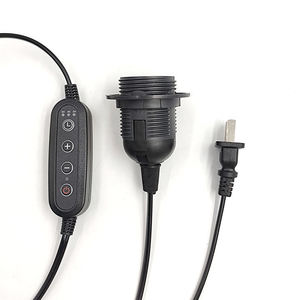 Himalayan Wire Plug E27 E14 Lamp Holder <strong>Dimmer</strong> Switch Black Wire US Wire <strong>2</strong>-pin Flat Insert <strong>Dimmer</strong> Customize Power Cord And Plug - Product Image 1