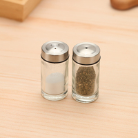 Bocaux à épices miniatures en verre avec couvercle en acier inoxydable, récipients à condiments, flacons à assaisonnements, salière et poivrière