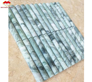 Tự nhiên màu xanh lá cây Gạch <span class=keywords><strong>Mosaic</strong></span> đá cẩm thạch mài dũa bề mặt tường Ốp Đá khảm phòng tắm rãnh 3D đá cẩm thạch mosaics tường Bảng điều khiển - Product Image 3