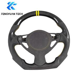 Volante Deportivo de Fibra de Carbono Forjado con Luces LED para Nissan 370z 350z z1 Tiida V3 <span class=keywords><strong>Gtr</strong></span> R35 Rays Varis Patrol Y62 Y61 Navara Maxima Altima - Product Image 2