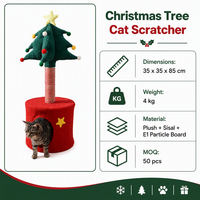 Rascador para Gatos con Forma de Árbol de Navidad, Árbol para Gatos de Felpa con Poste de Sisal para Rascar, Base de Cueva Acogedora para Gatos, Muebles Navideños para Mascotas
