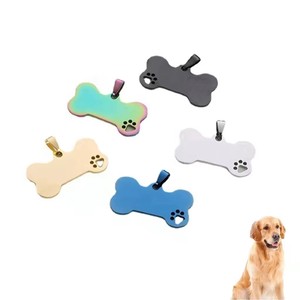 Pendentif porte-clés vierge pour animaux de compagnie, en acier inoxydable, motif uni, pour chien et chat, avec gravure de nom et logo, breloque d'identification pour chiens et chats - Product Image 4