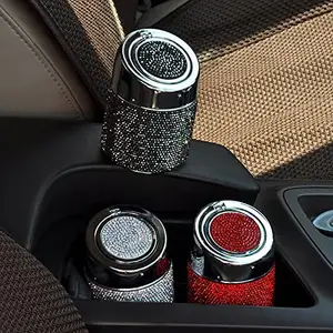 Cinzeiro de metal Bling com strass para motorista feminino cinzeiro de carro especial acessórios interiores de carro com strass