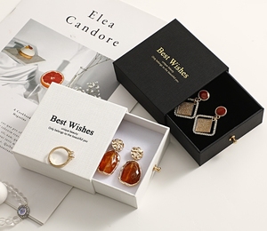 Wholesale Luxury Ring and Necklace Box Paper Jewelry Box Custom logo with Sponge - Product Image 3