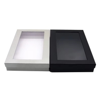 Boîtes cadeaux en papier transparent avec couvercle en plastique, boîtes à fenêtre en PVC pour sous-vêtements, vêtements, écharpes, t-shirts, vente en gros