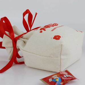 Wholesale Custom Logo Vintage Wedding Pouch Gift Favor Sack <b>Bags</b> <b>Canvas</b> Folding Style with Ribbon <b>Drawstring</b> - Product Image 3