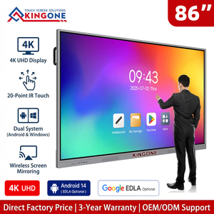 ไวท์บอร์ดดิจิทัล KINGONE ขนาด 65 75 86 นิ้ว สำหรับห้องเรียน จอ LCD แบบสัมผัส  กระดานอัจฉริยะแบบอินเทอร์แอคทีฟ สำหรับโรงเรียนและมหาวิทยาลัย - Product Image 1