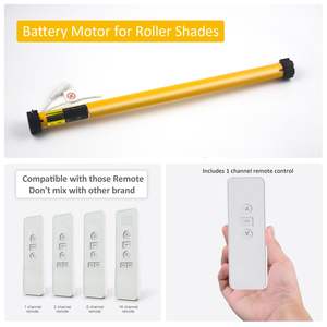 Motor tubular rodante AM25 1/25 RF433, batería de litio integrada remota para Alexa, asistente de <span class=keywords><strong>Google</strong></span>, compatible con tubo de 38mm, 1 unidad - Product Image 6