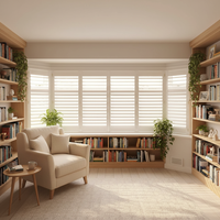 Volets en bois modernes de qualité supérieure, à lames orientables, pleine hauteur, avec tige de commande, pour chambre à coucher, directement du fabricant