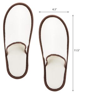 Pantoufles d'hôtel 5 étoiles de luxe écologiques en lin beige à bout ouvert, confortables et durables - Product Image 2