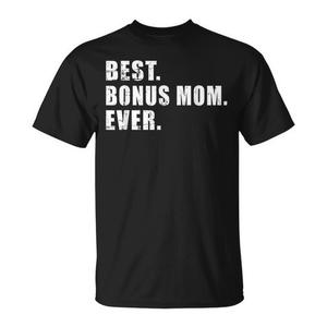 T-shirt Best Bonus Mom Ever, girocollo nero, unisex, taglia adulta SMLXLXXL - Product Image 1