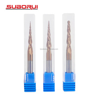 SUBORUI 2 cannelures carbure de tungstène 3D gravure sculpture conique fraise fin Cnc fraises