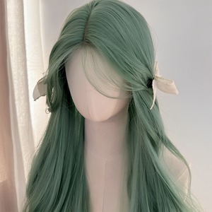Peluca Verde Menta para Mujer, Ondulada, Natural, Larga y Rizada, Fibra Sintética, Cobertura Completa - Product Image 6
