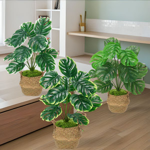 กระถางต้นไม้ประดิษฐ์สีเขียว ตะกร้า<span class=keywords><strong>ฟาง</strong></span>ตกแต่ง ดอกไม้ปลอม สำหรับตกแต่งสำนักงาน ร้านอาหาร ฉากกั้น ตกแต่งสวน จัดสวน ขนาด 50 ซม. - Product Image 4