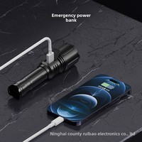 Nouvelle lampe torche LED transfrontalière avec alarme, sortie USB, portée de 500 m, zoom, éclairage laser blanc pour patrouille extérieure