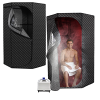 Sauna infrarouge pentagonal portable moderne et pratique, bande de lumière rouge 660 nm, 110V/220V, acrylique étanche, pour appartement